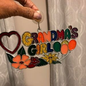 Vintage 80’s Light catcher/Ornament. Glittered Resin, Faux stain glass. NWOT